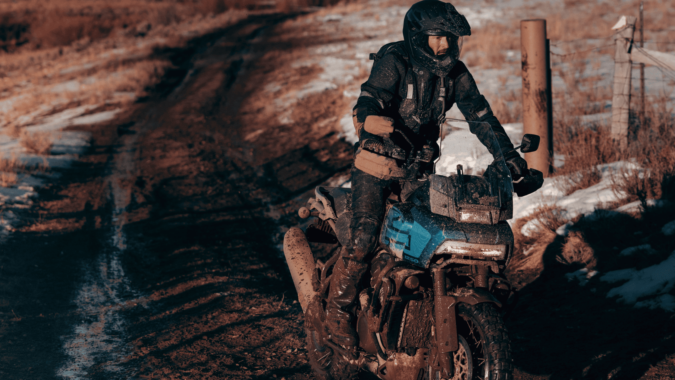2025 Pan America 1250 Special riding through a rugged muddy trail with adventure gear installed